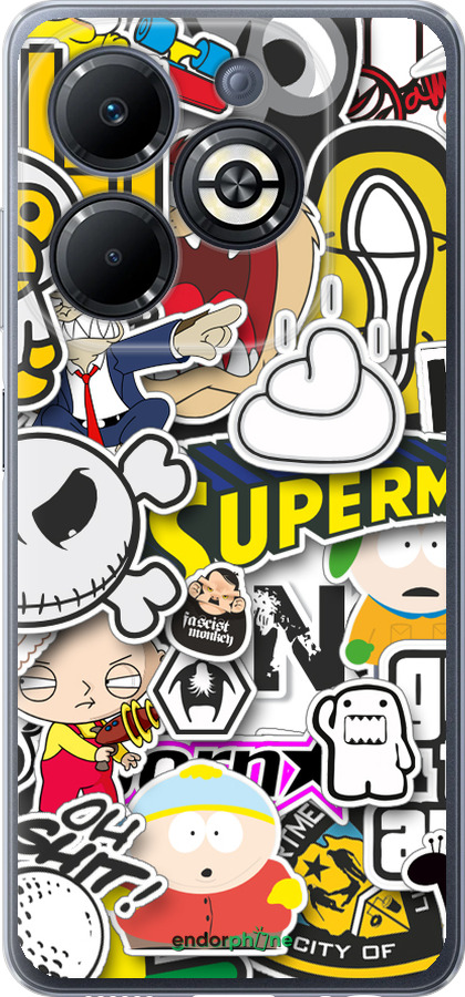 Силиконовый чехол Popular logos для Infinix Smart 8 Plus - 4023u-3677 изображение 