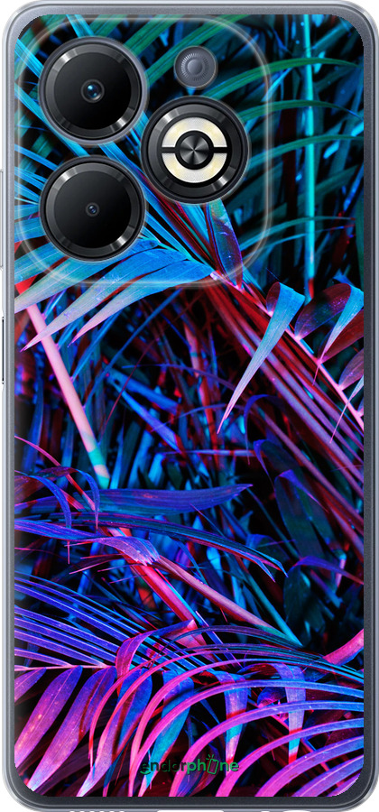 Силиконовый чехол Папоротник под ультрафиолетом для Infinix Smart 8 Plus - 4069u-3677 изображение 