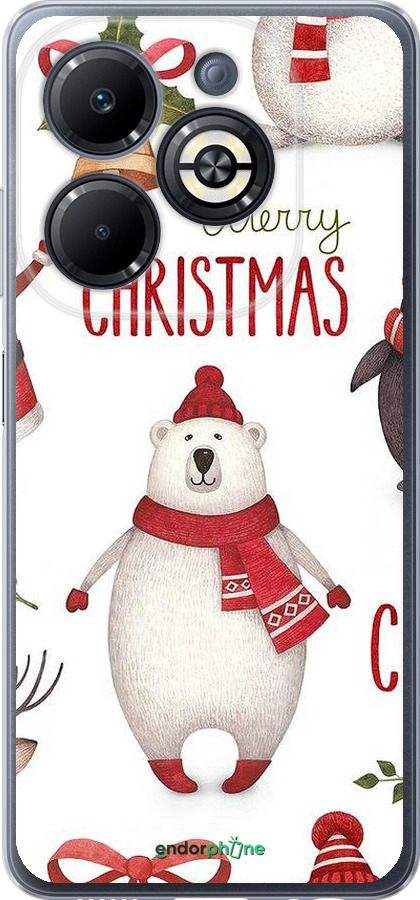 Силиконовый чехол Merry Christmas для Infinix Smart 8 Plus - 4106u-3677 изображение 