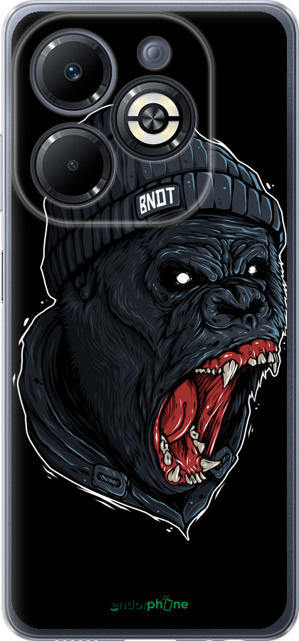 Силиконовый чехол Обезьяна в ярости для Infinix Smart 8 Plus - 4137u-3677 изображение 