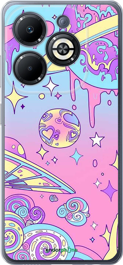 Силиконовый чехол Розовая галактика для Infinix Smart 8 Plus - 4146u-3677 изображение 