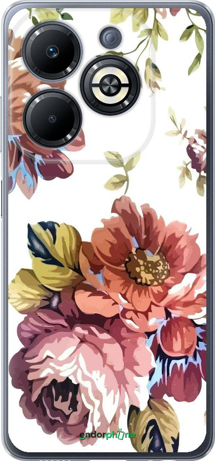 Силиконовый чехол Vintage flowers для Infinix Smart 8 Plus - 4333u-3677 изображение 