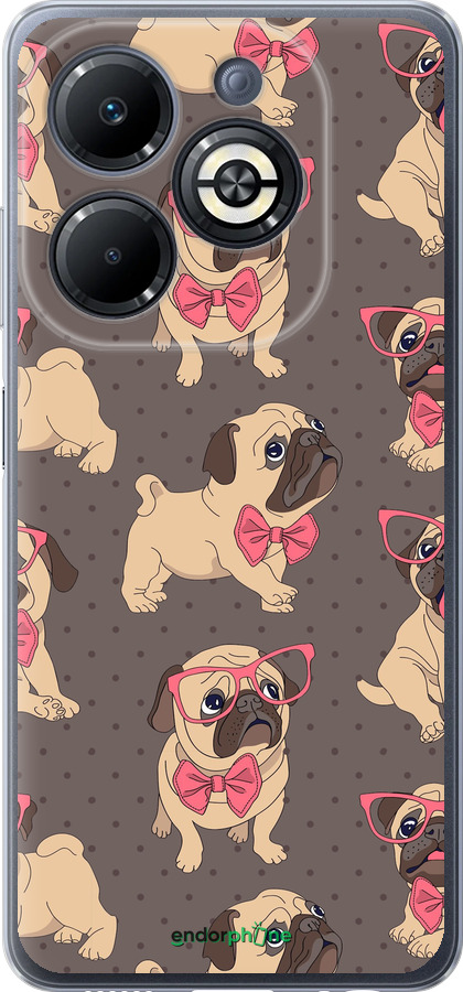 Силіконовий чехол мопсики 2 для Infinix Smart 8 Plus - 4362u-3677 изображение 