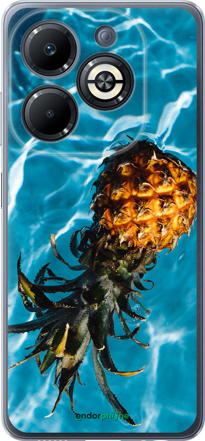 Силіконовий чехол Ананас на воді для Infinix Smart 8 Plus - 4384u-3677 изображение 