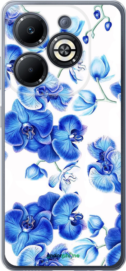Силиконовый чехол Голубые орхидеи для Infinix Smart 8 Plus - 4406u-3677 изображение 
