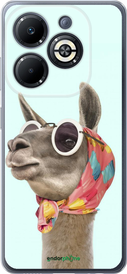 Силиконовый чехол Модная лама для Infinix Smart 8 Plus - 4479u-3677 изображение 