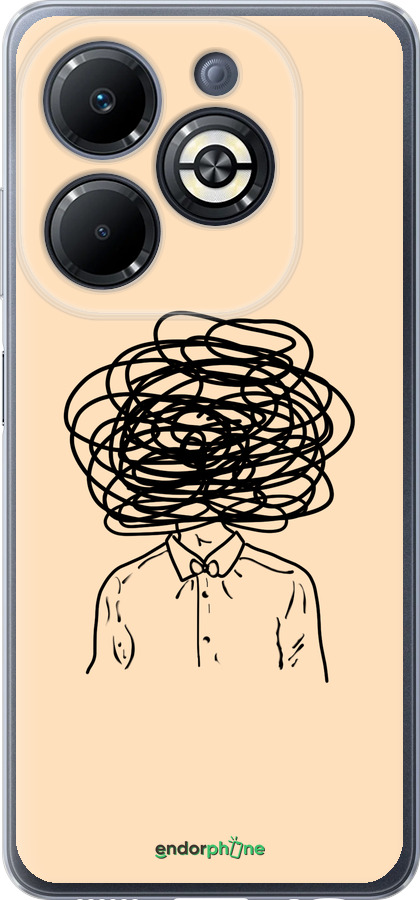 Силиконовый чехол Мысли для Infinix Smart 8 Plus - 4568u-3677 изображение 