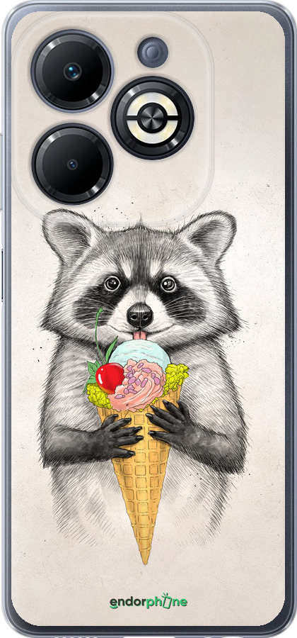 Силіконовий чехол Єнотик з морозивом для Infinix Smart 8 Plus - 4602u-3677 изображение 