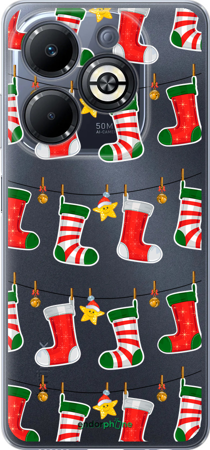 Силіконовий чехол Новорічний 9 для Infinix Smart 8 Plus - 4622u-3677 изображение 