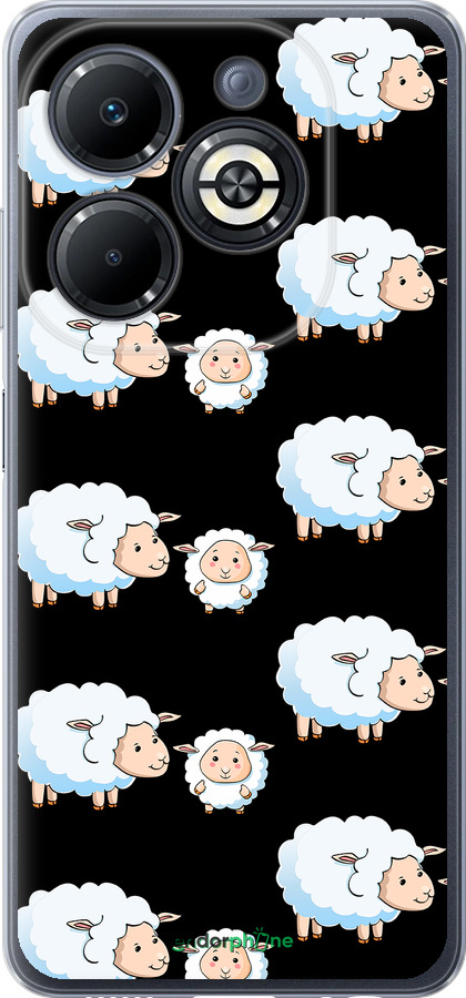 Силиконовый чехол Овечки1 для Infinix Smart 8 Plus - 4637u-3677 изображение 