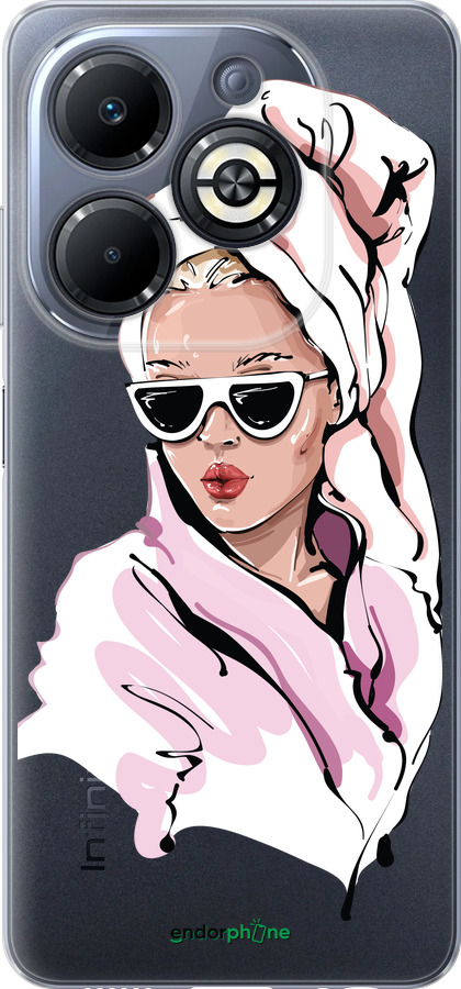 Силиконовый чехол Девушка в очках 2 для Infinix Smart 8 Plus - 4714u-3677 изображение 