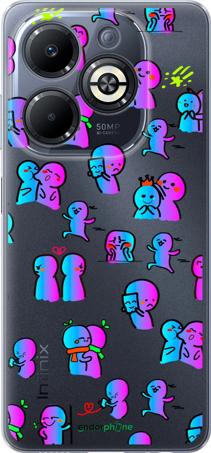 Силиконовый чехол Эмоции для Infinix Smart 8 Plus - 4736u-3677 изображение 