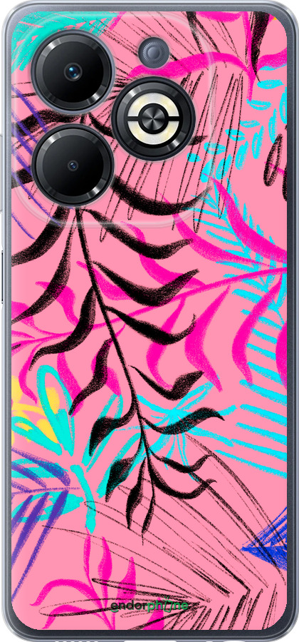 Силиконовый чехол Растительный узор 2 для Infinix Smart 8 Plus - 4740u-3677 изображение 