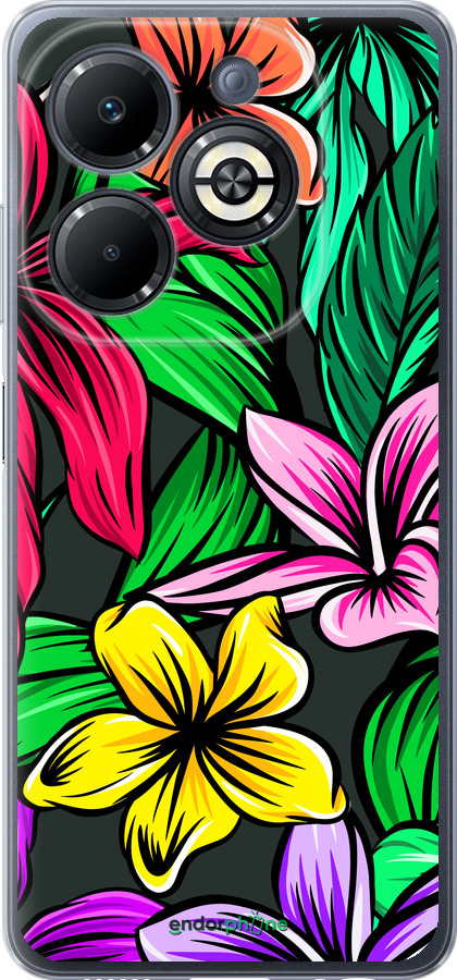 Силиконовый чехол Тропические цветы 1 для Infinix Smart 8 Plus - 4753u-3677 изображение 