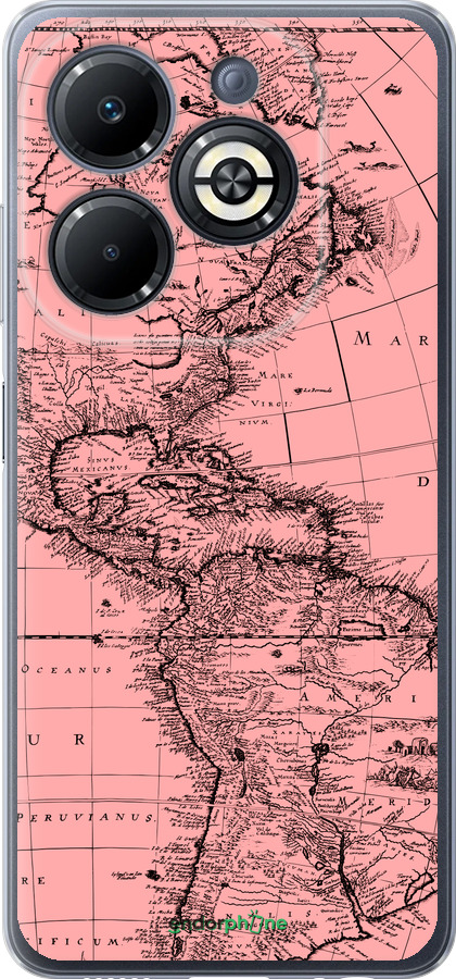 Силиконовый чехол Карта для Infinix Smart 8 Plus - 4794u-3677 изображение 