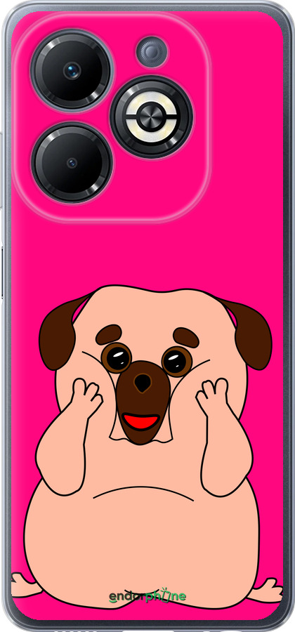Силиконовый чехол Весёлый мопс для Infinix Smart 8 Plus - 4908u-3677 изображение 