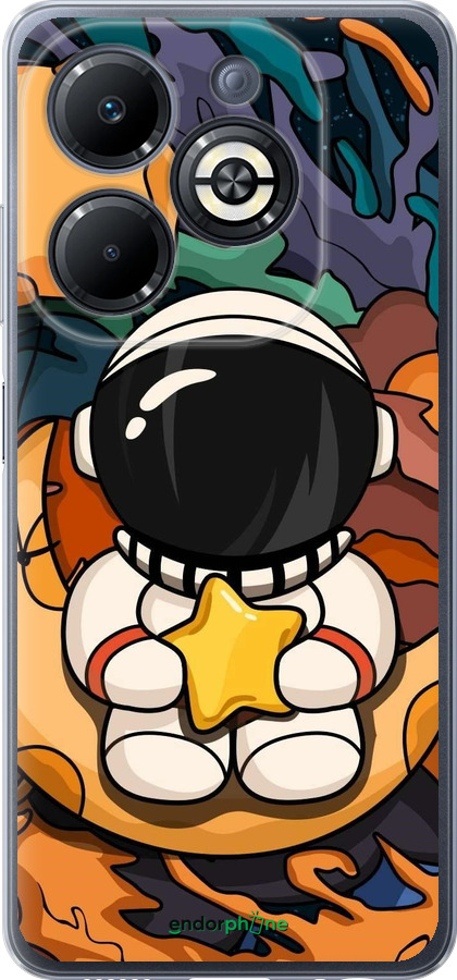 Силиконовый чехол Астронавт и звезда для Infinix Smart 8 Plus - 5326u-3677 изображение 