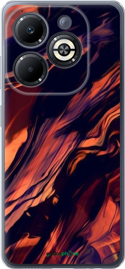 Силиконовый чехол Черно-оранжевая абстракция для Infinix Smart 8 Plus - 5340u-3677 изображение 
