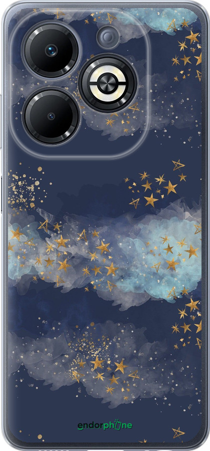 Силиконовый чехол Ночь золотые звезды для Infinix Smart 8 Plus - 5421u-3677 изображение 