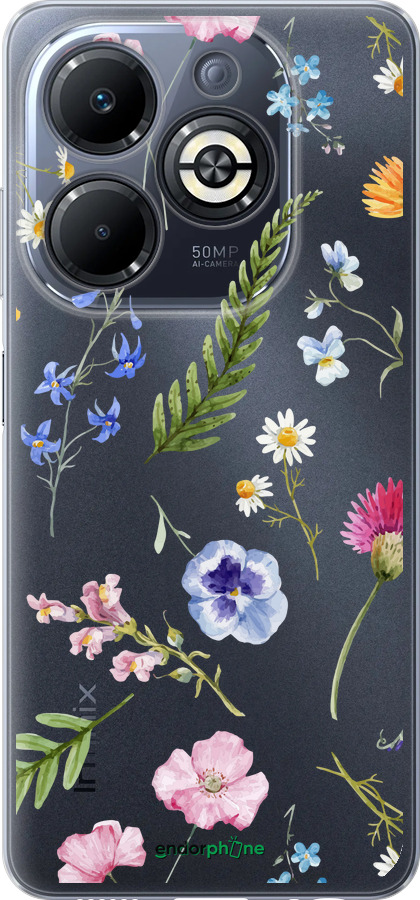 Силиконовый чехол Цветочный фон v2 для Infinix Smart 8 Plus - 5472u-3677 изображение 