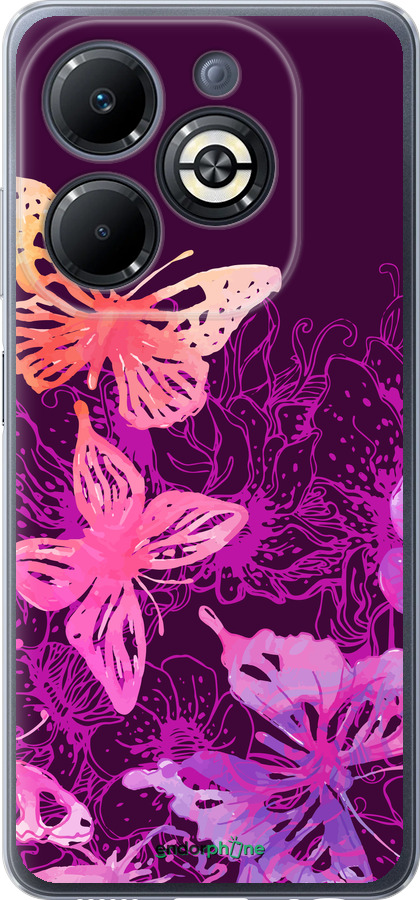 Силіконовий чехол Метелики v2 для Infinix Smart 8 Plus - 5475u-3677 изображение 