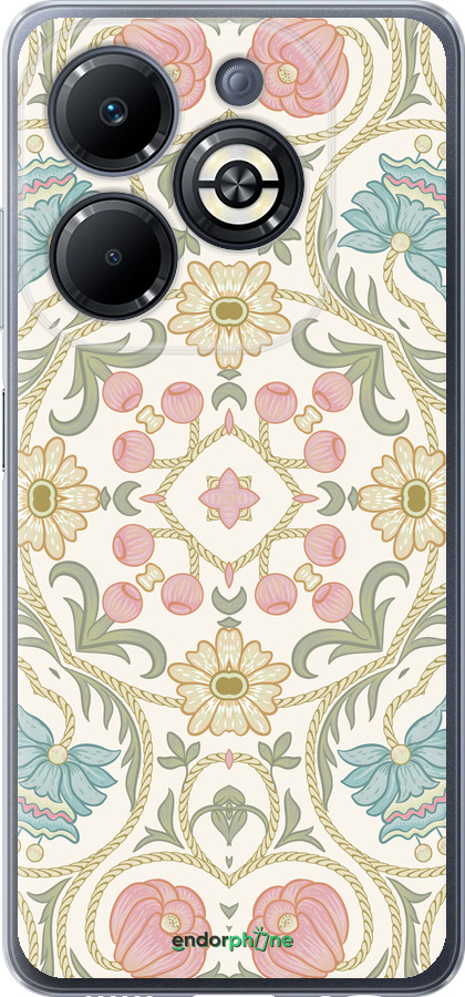 Силиконовый чехол Цветочный орнамент v2 для Infinix Smart 8 Plus - 5513u-3677 изображение 