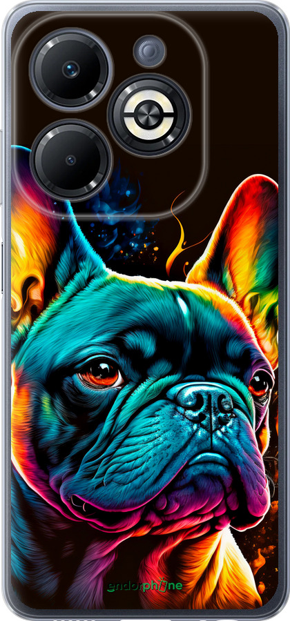 Силиконовый чехол Яркий бульдог для Infinix Smart 8 Plus - 5547u-3677 изображение 