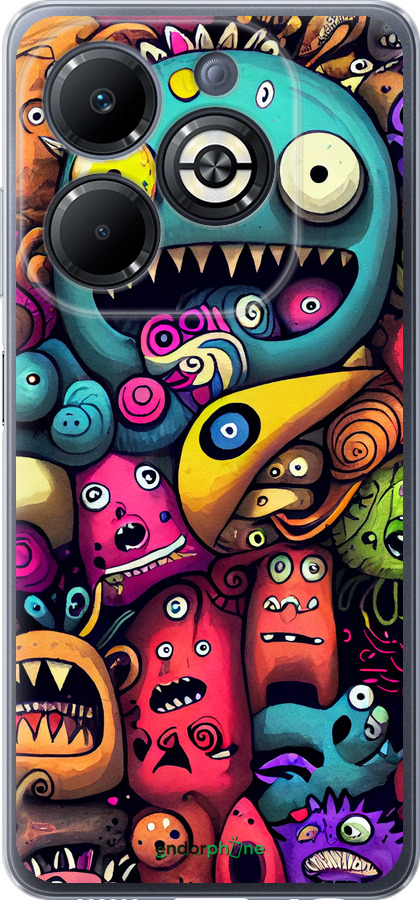 Силиконовый чехол Cмешные монстры для Infinix Smart 8 Plus - 5549u-3677 изображение 