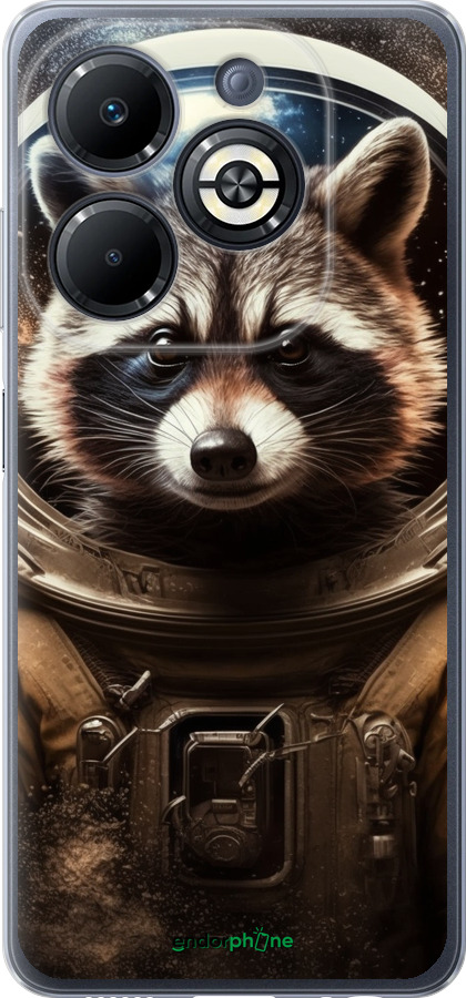 Силиконовый чехол Raccoon austronaut для Infinix Smart 8 Plus - 5581u-3677 изображение 