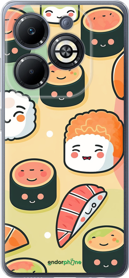 Силиконовый чехол Суши паттерн для Infinix Smart 8 Plus - 5583u-3677 изображение 