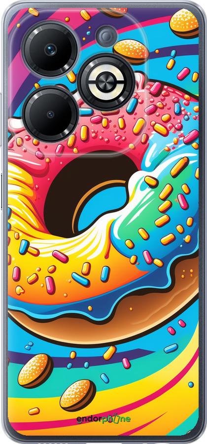 Силиконовый чехол Пончик радуга для Infinix Smart 8 Plus - 5584u-3677 изображение 