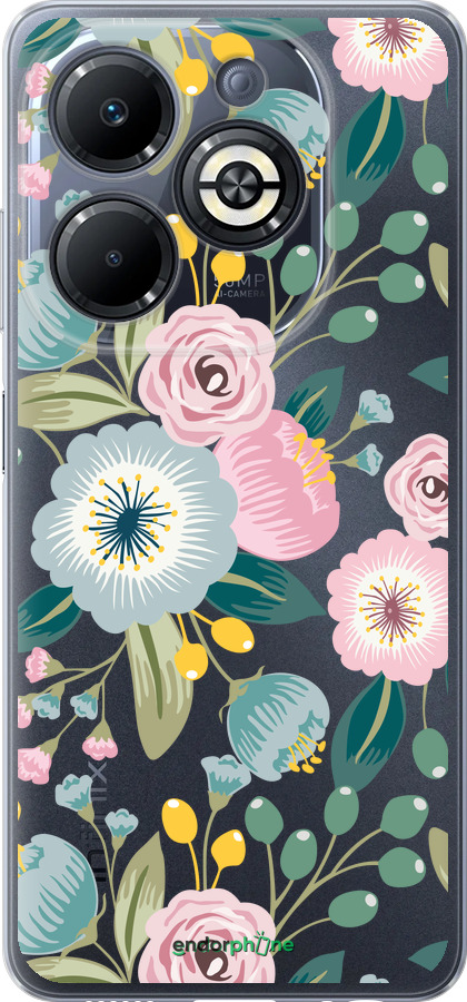 Силиконовый чехол Цветочные обои v2 для Infinix Smart 8 Plus - 5602u-3677 изображение 