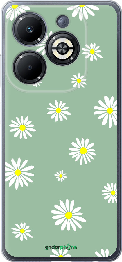 Силиконовый чехол Ромашки v4 для Infinix Smart 8 Plus - 5603u-3677 изображение 