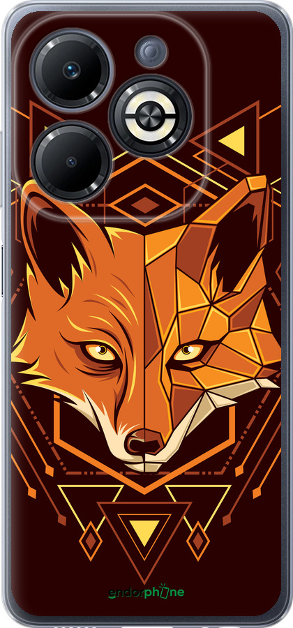 Силіконовий чехол Лисиця геометрія для Infinix Smart 8 Plus - 5607u-3677 изображение 