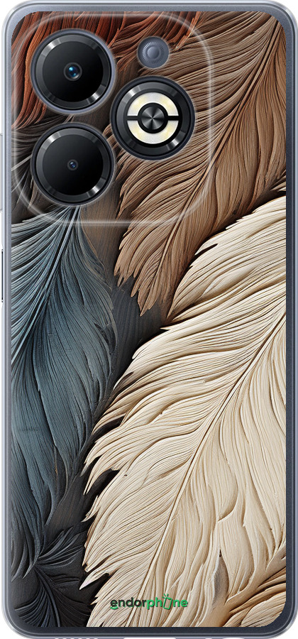 Силіконовий чехол Листя в стилі бохо для Infinix Smart 8 Plus - 5643u-3677 изображение 