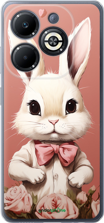 Силиконовый чехол Зайчик для Infinix Smart 8 Plus - 5669u-3677 изображение 