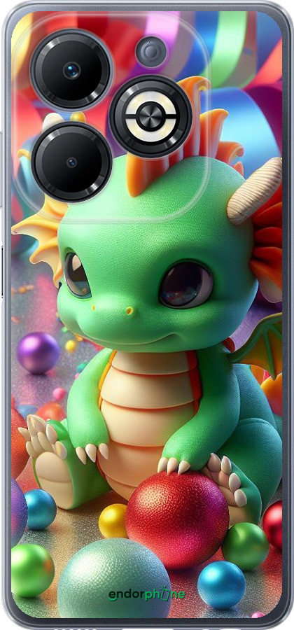 Силіконовий чехол Веселий дракончик для Infinix Smart 8 Plus - 5812u-3677 изображение 