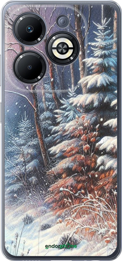 Силиконовый чехол Зимний пейзаж для Infinix Smart 8 Plus - 5814u-3677 изображение 