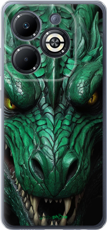 Силиконовый чехол Зелёный дракон v2 для Infinix Smart 8 Plus - 5817u-3677 изображение 