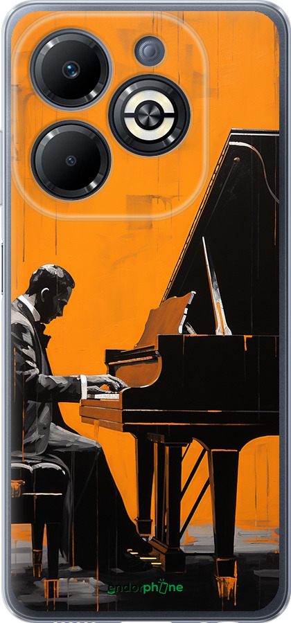 Силиконовый чехол Чехол для телефона Мужчина за Роялем для Infinix Smart 8 Plus - 5938u-3677 изображение 