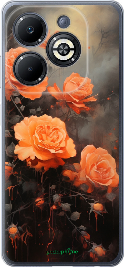 Силиконовый чехол Оранжевые розы для Infinix Smart 8 Plus - 5944u-3677 изображение 