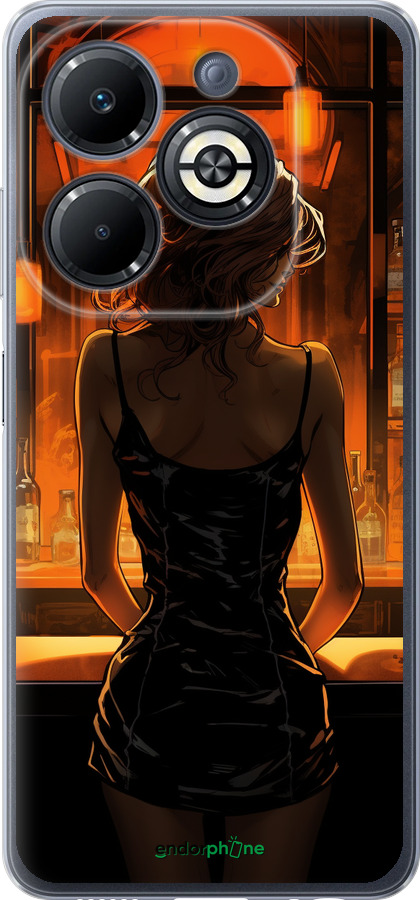 Силіконовий чехол Чохол для телефону Дівчина в барі для Infinix Smart 8 Plus - 5947u-3677 изображение 