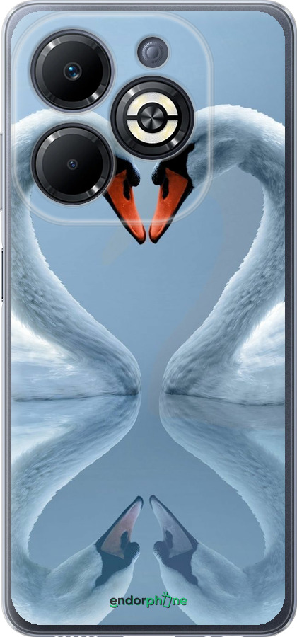 Силиконовый чехол Лебеди для Infinix Smart 8 Plus - 6007u-3677 изображение 