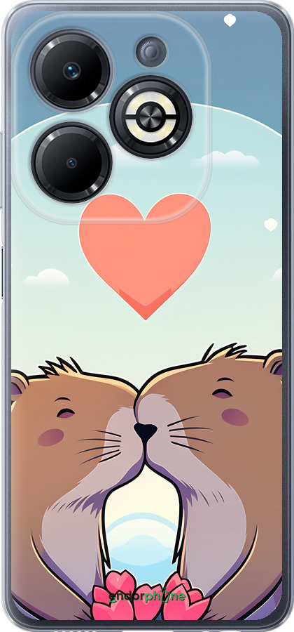 Силіконовий чехол Капібара кохання для Infinix Smart 8 Plus - 6027u-3677 изображение 