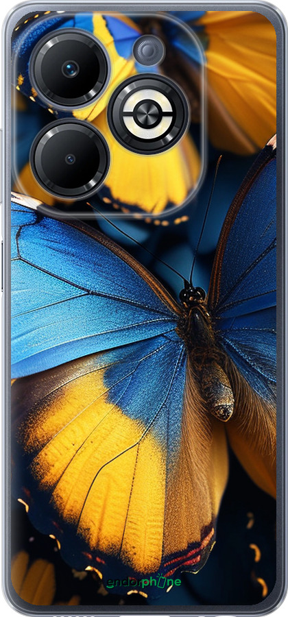 Силиконовый чехол Желто-голубые бабочки для Infinix Smart 8 Plus - 6046u-3677 изображение 