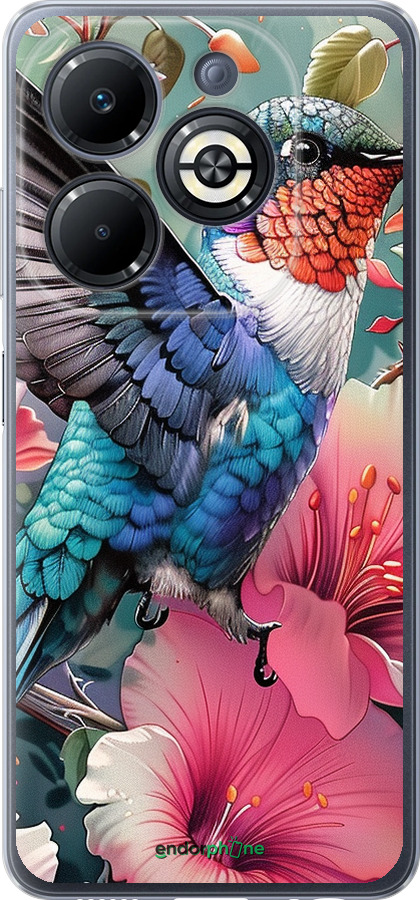 Силиконовый чехол Сказочная колибри для Infinix Smart 8 Plus - 6051u-3677 изображение 