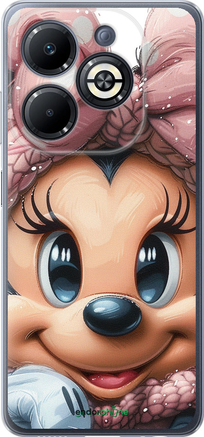 Силиконовый чехол Минни Маус с бантиком для Infinix Smart 8 Plus - 6055u-3677 изображение 