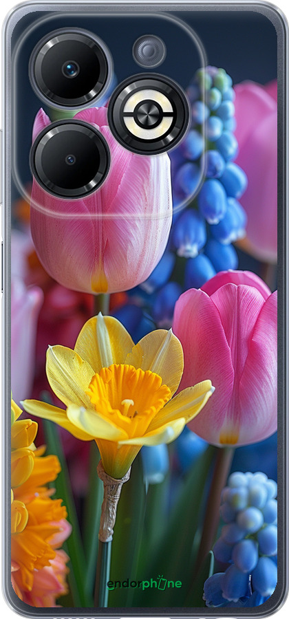 Силиконовый чехол Весенние цветы для Infinix Smart 8 Plus - 6058u-3677 изображение 