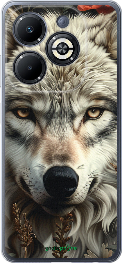 Силиконовый чехол Волчий взгляд для Infinix Smart 8 Plus - 6066u-3677 изображение 