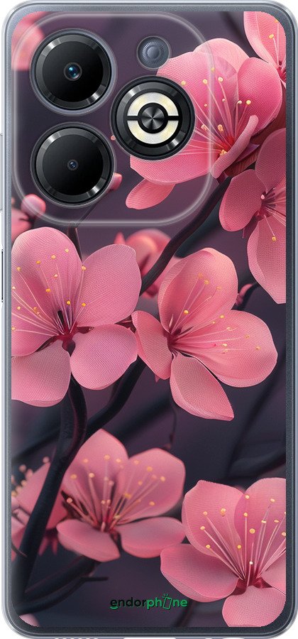 Силиконовый чехол Пурпурная сакура для Infinix Smart 8 Plus - 6075u-3677 изображение 